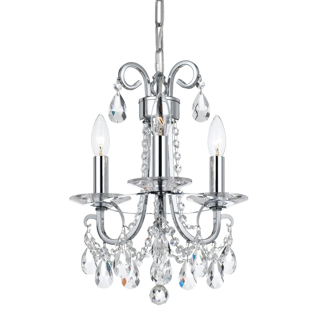 Transitional 3-light Chrome/Swarovski Spectra Crystal Mini Chandelier - Chandeliers For Bedrooms by Overstock.com