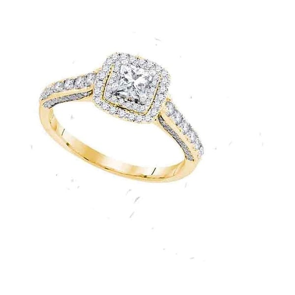 14kt Yellow Gold Womens Princess Diamond Solitaire Bridal 14kt Yellow Gold Womens Princess Diamond Solitaire Bridal Wedding Engagement Ring 1 00 Cttw Size