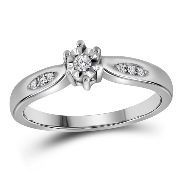 Sterling Silver Womens Round Diamond Solitaire Bridal Wedding Sterling Silver Womens Round Diamond Solitaire Bridal Wedding Engagement Ring 1 20 Cttw
