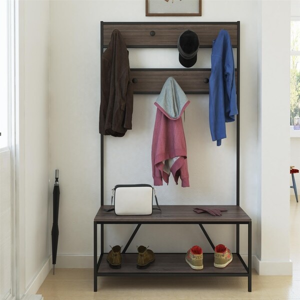 Shop Avenue Greene Harvest Point Distressed Gray Oak Entryway
