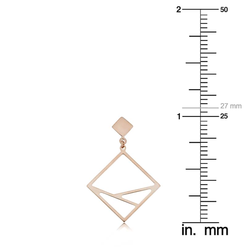 Fremada Italian 14k Yellow Gold or Rose Gold Geometric Dangle Earrings, 1"