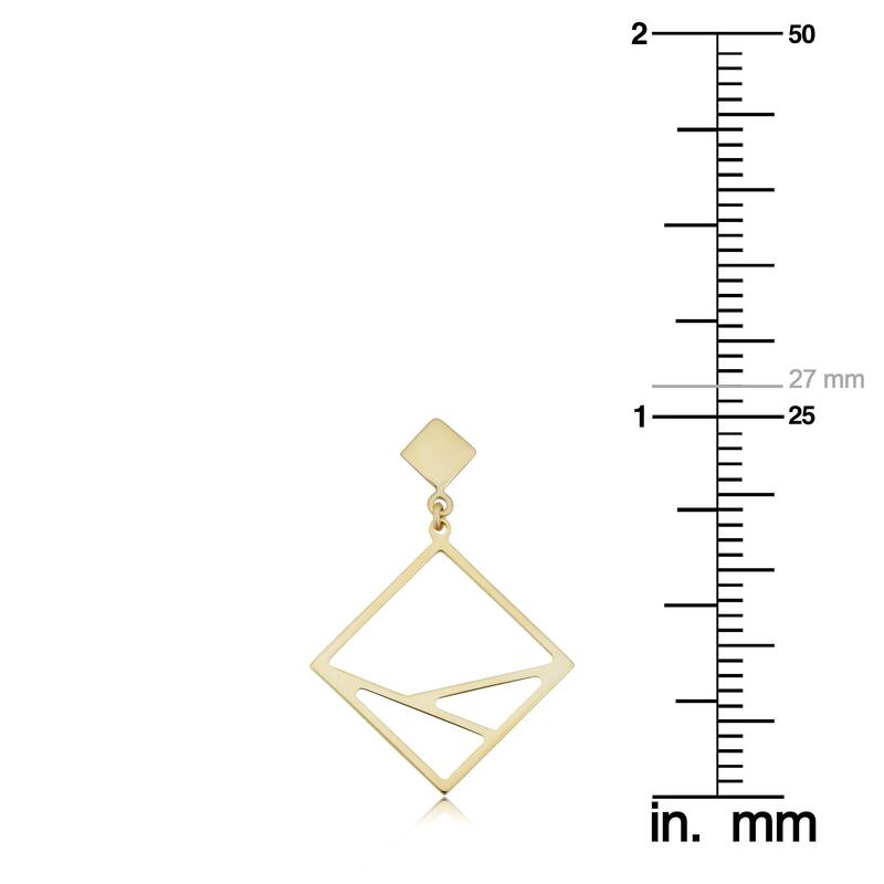 Fremada Italian 14k Yellow Gold or Rose Gold Geometric Dangle Earrings, 1"