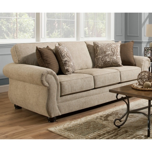 Simmons Upholstery Camden Parchment Queen Sleeper Sofa