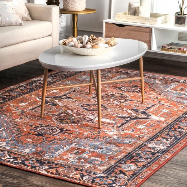 nuLOOM Traditional Vintage Tribal Aztec Geo Print Ornamental Area Rug