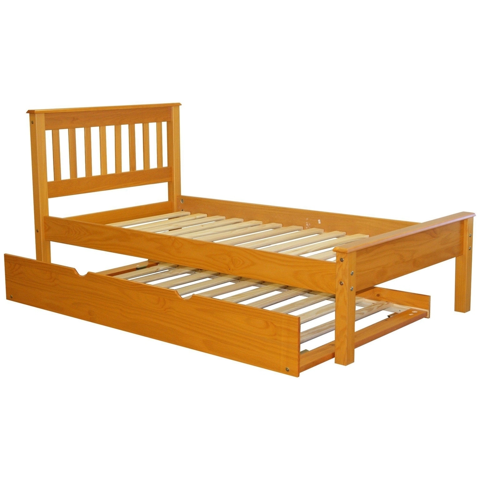 Bedz King Honey Finish Pine Mission Style Twin Bed With Trundle Bedz King Honey Finish Pine Mission Style Twin Bed With Trundle