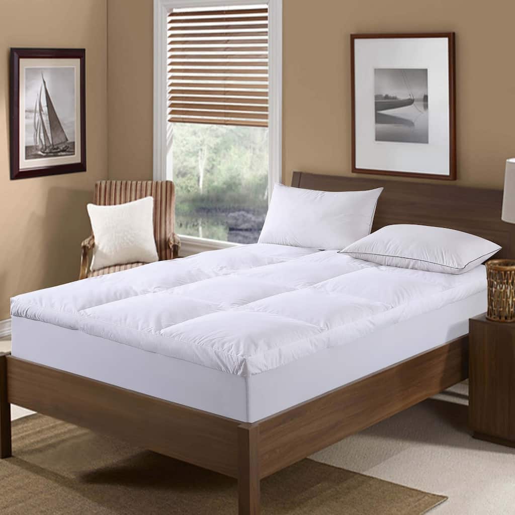 St. James Home 233 Thread Count Cotton Nano Feather Bed - White
