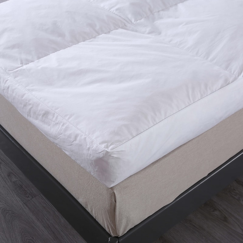 St. James Home Baffle Box 233 Thread Count Cotton Featherbed - White