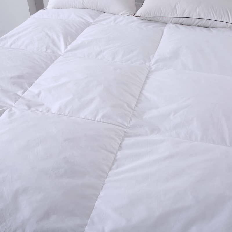 St. James Home Baffle Box 233 Thread Count Cotton Featherbed - White