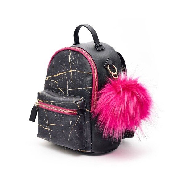 mini backpack with pom pom