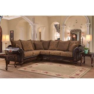 Paisley Sofas Couches Online At Our Best San Marino Chocolate Solid Wood Frame Sectional Sofa