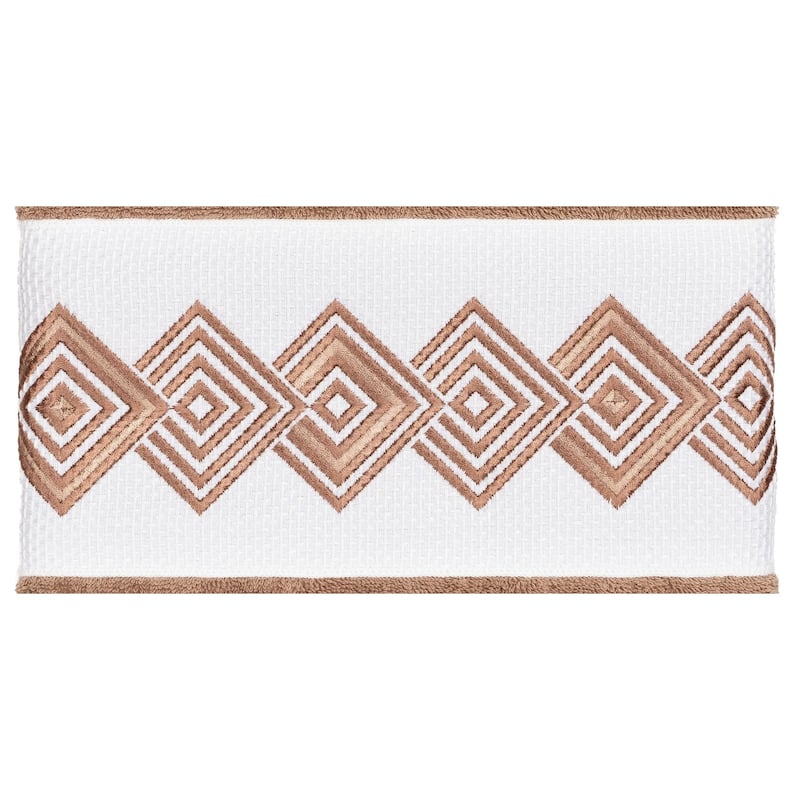 Authentic Hotel and Spa Turkish Cotton Diamonds Embroidered Latte Brown 2-piece Bath Towel Set