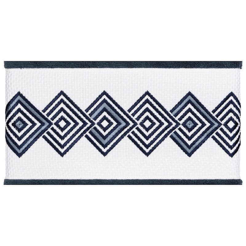 Authentic Hotel and Spa Turkish Cotton Diamonds Embroidered Midnight Blue Bath Towel