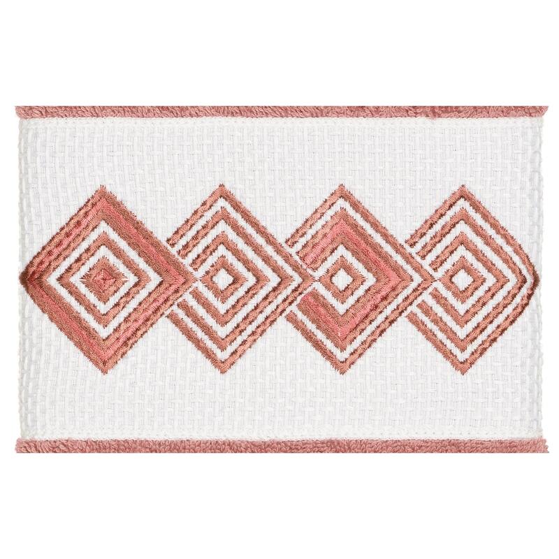 Authentic Hotel and Spa Turkish Cotton Diamonds Embroidered Tea Rose 4-piece Hand Towel Set