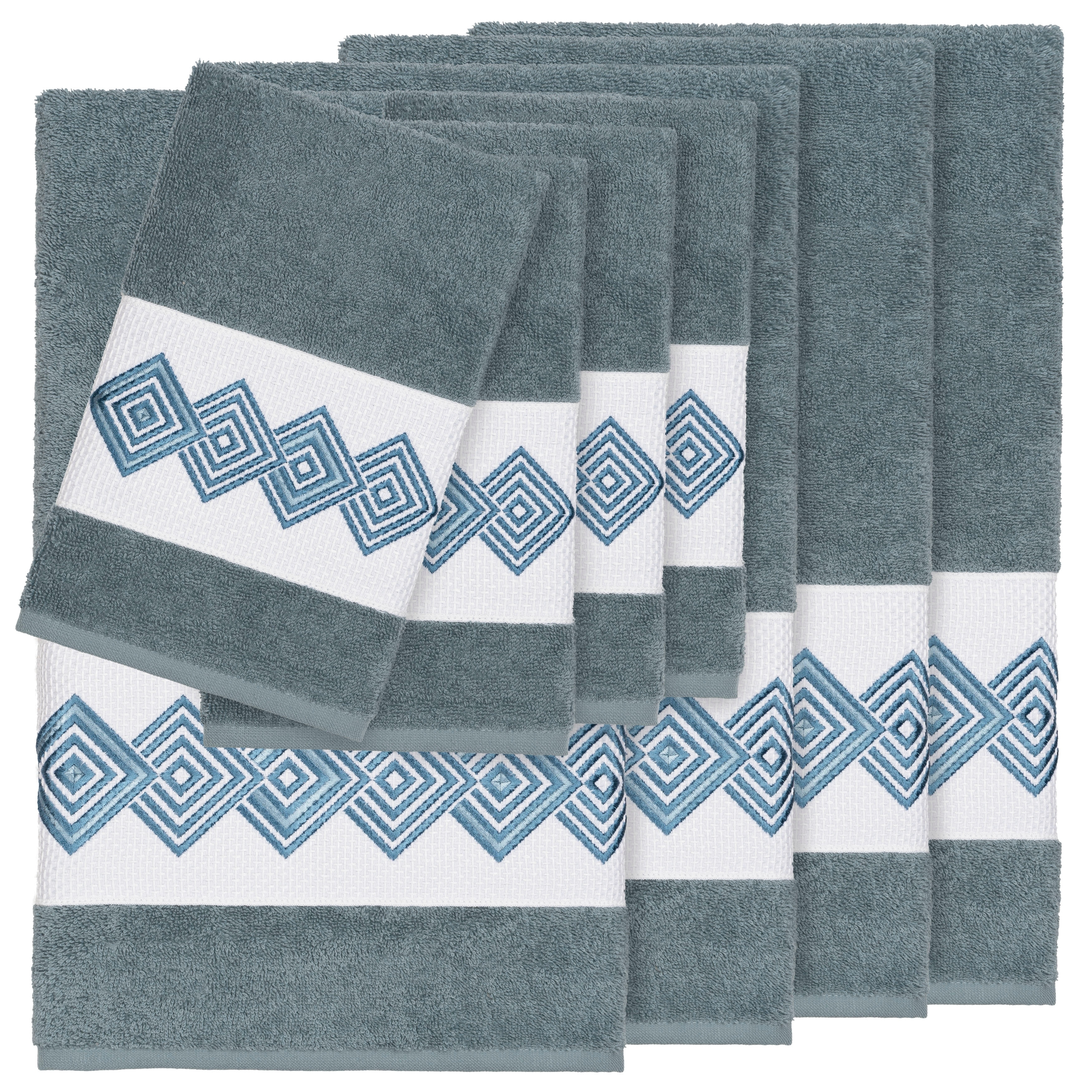 Diamond Turkish Bath & Beach Towel Pacific Blue