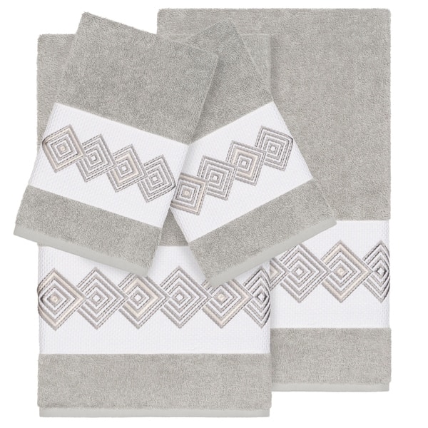 4pc Antimicrobial Assorted Bath And Hand Towel Set gray - Room