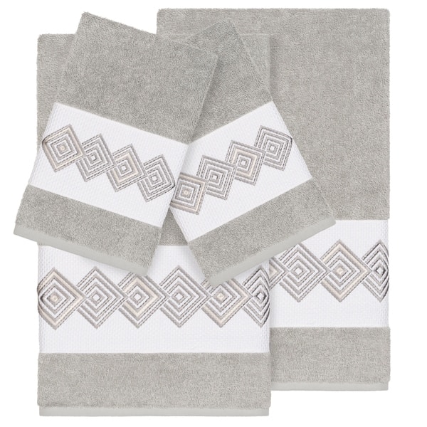 Hotel Style Egyptian Cotton Towel 10-Piece Set-Light Grey-4-Piece