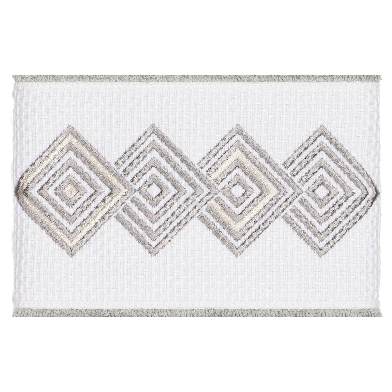 Authentic Hotel and Spa Turkish Cotton Diamonds Embroidered Light Grey 4-piece Hand Towel Set