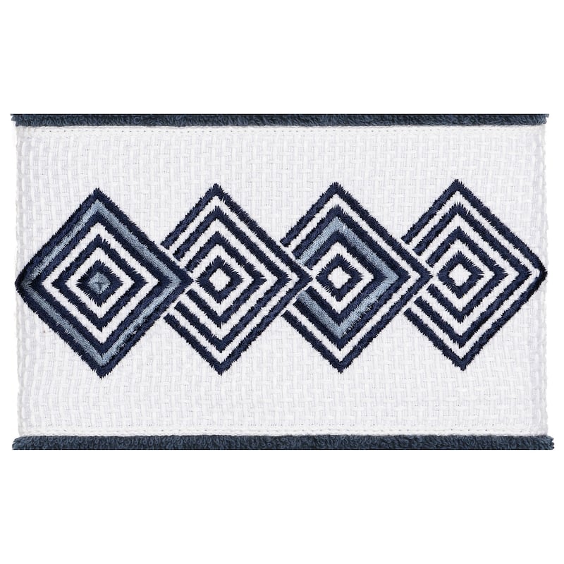 Authentic Hotel and Spa Turkish Cotton Diamonds Embroidered Midnight Blue 3-piece Towel Set