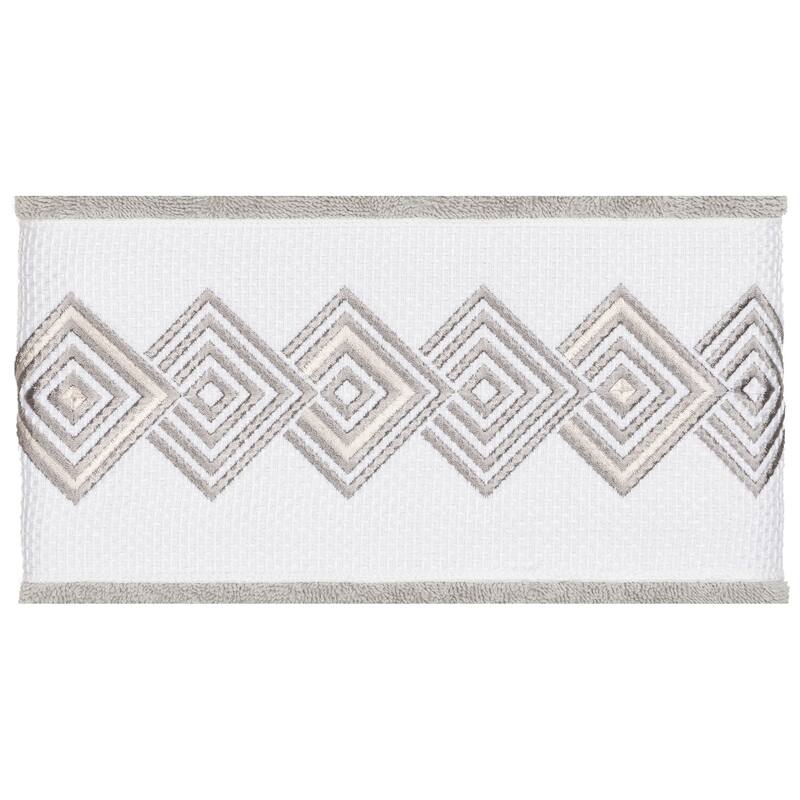 Authentic Hotel and Spa Turkish Cotton Diamonds Embroidered Light Grey 3-piece Towel Set