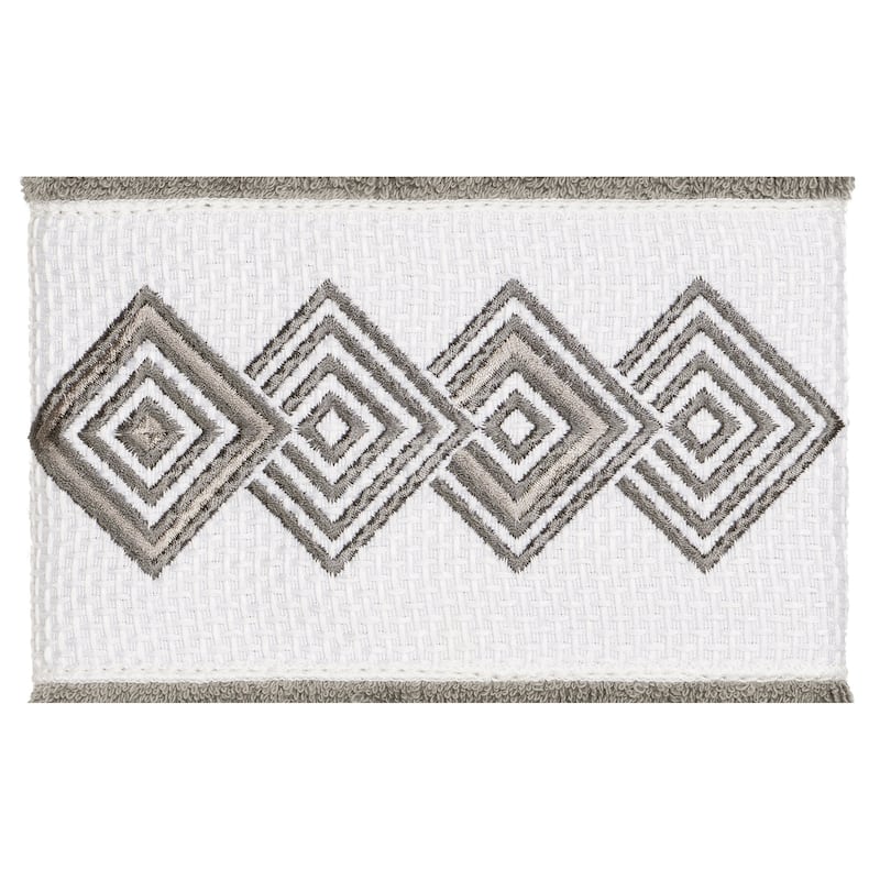 Authentic Hotel and Spa Turkish Cotton Diamonds Embroidered Dark Grey Hand Towel