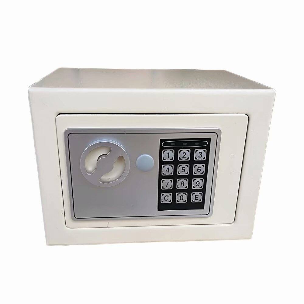 17E Home Use Electronic Password Steel Plate Safe Box White Body & Silver Gray Panel