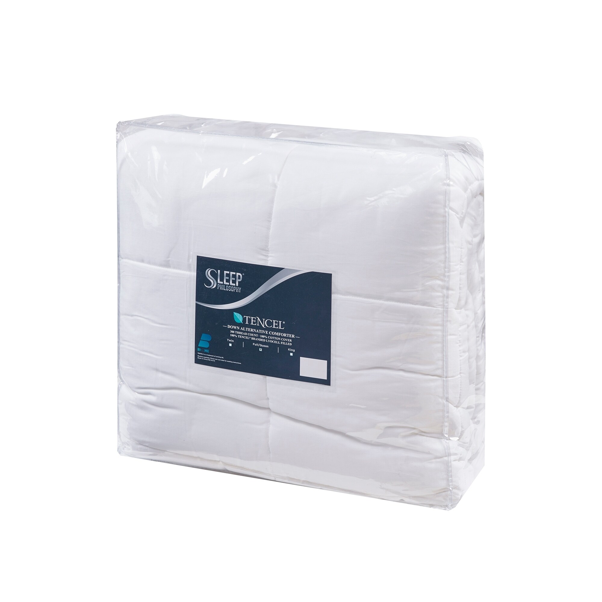 White King Sleep Philosophy 300 Thread Count Cover Tencel Filled Down Alternative Comforter Antimicrobial BI-OME Odor Eliminator