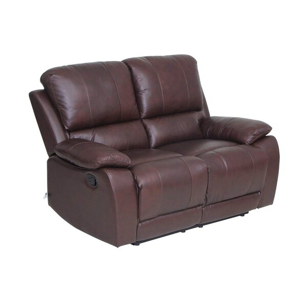 Shop Traditional Top Grain Leather Sofa Set Loveseat with Headrest,2