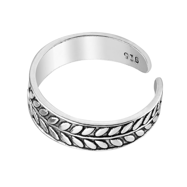AeraVida Nature Inspired Pretty Flower Themed .925 Sterling Silver Toe Ring or Pinky Ring