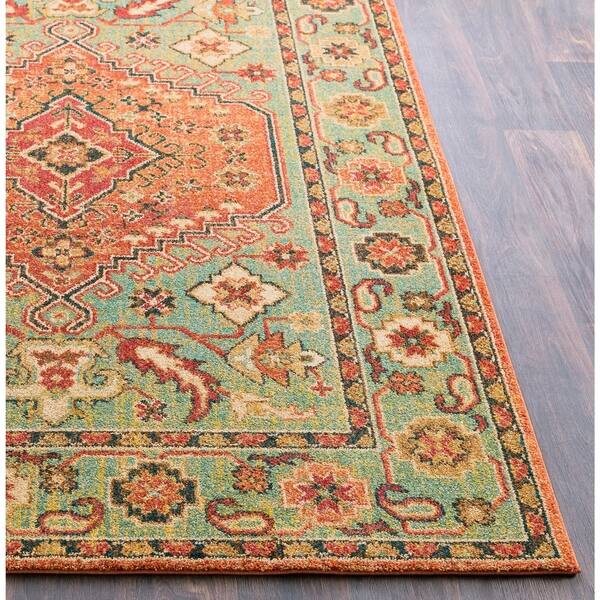 Hillary Southwestern Orange Green Area Rug 7 10 X 3 Hillary Southwestern Orange