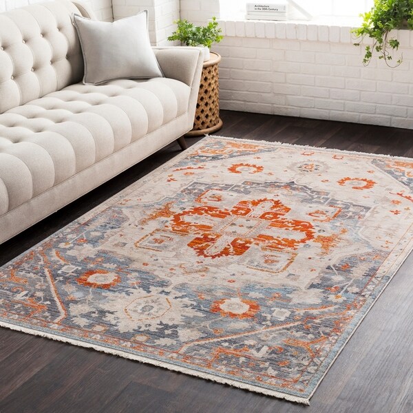 Vintage Persian Traditional Cross Burnt Orange Area Rug - 2'7" x 5'