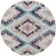 preview thumbnail 6 of 16, Trocadero Boho Modern Geometric Area Rug 5'3" Round - Coral