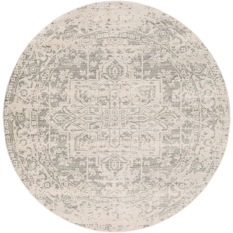 Artistic Weavers Esther Vintage Traditional Area Rug - 7'10" Round - Grey