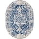 preview thumbnail 12 of 41, Esther Vintage Traditional Area Rug 6'7" x 9' Oval - Blue