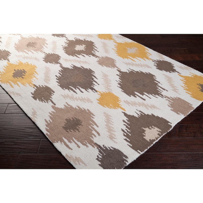 Hand-hooked Solana Ivory Area Rug - 6' x 9'