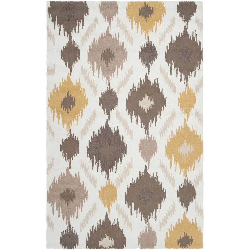 Hand-hooked Solana Ivory Area Rug - 6' x 9'