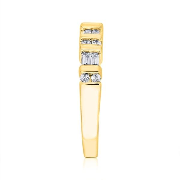 Size-5.75 G-H,I2-I3 Diamond Wedding Band in 10K Pink Gold 1//10 cttw,