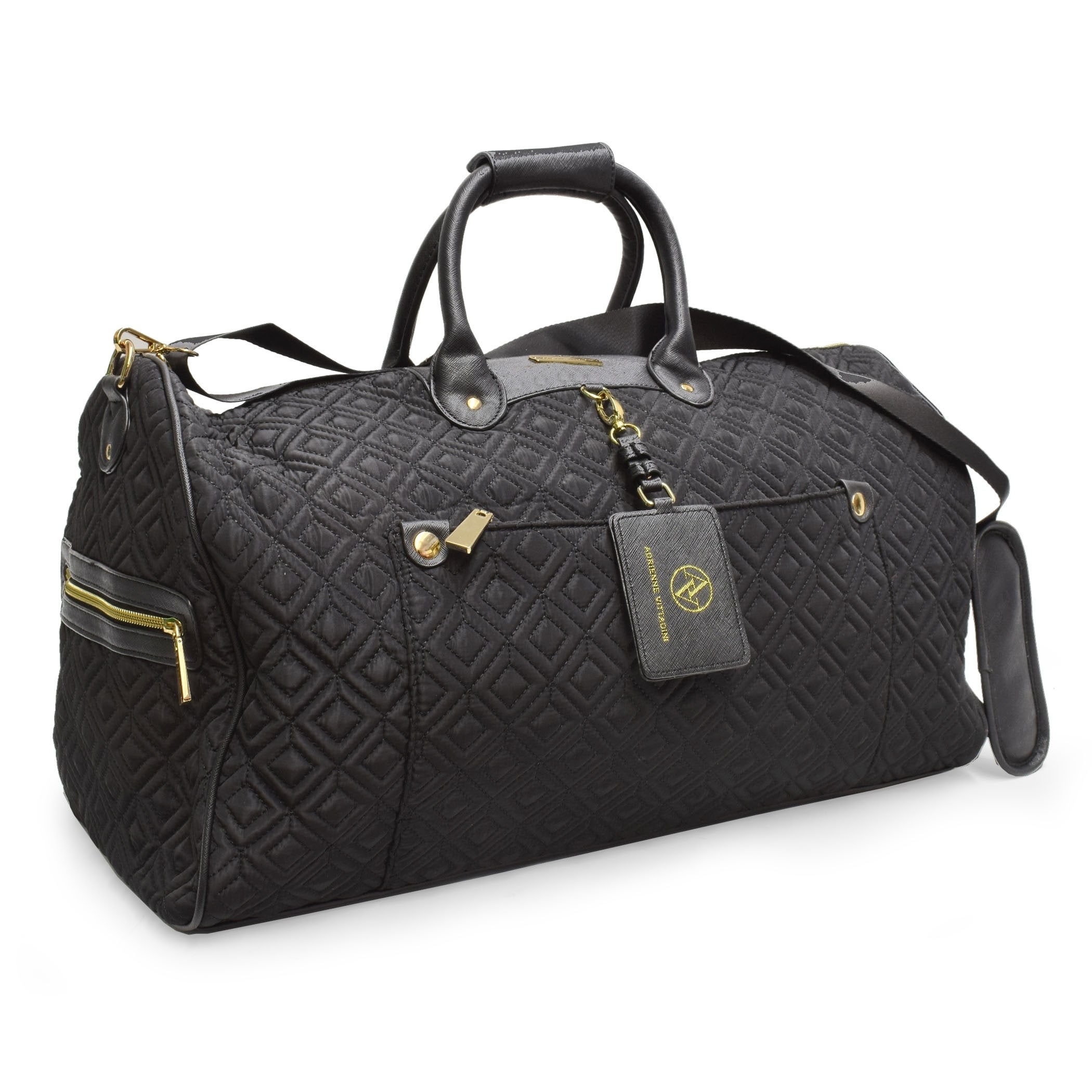 adrienne vittadini quilted duffle bag