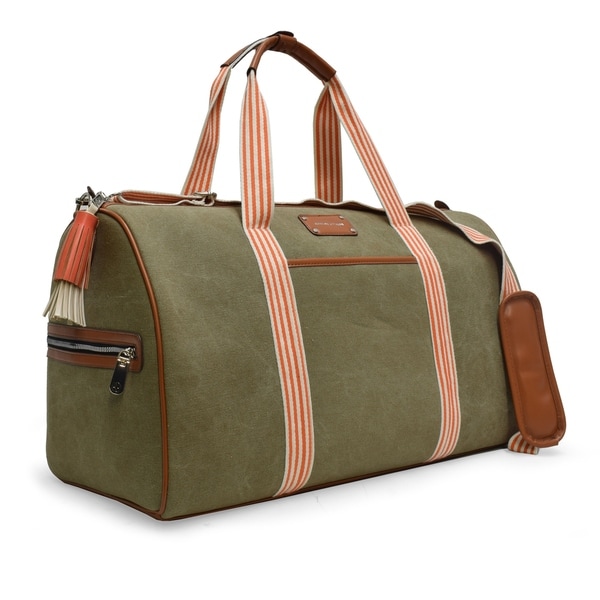 adrienne vittadini canvas duffle