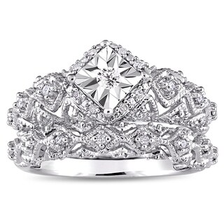 Shop Cambridge Sterling Silver 1/10ct TDW Diamond Infinity Ring - Free ...