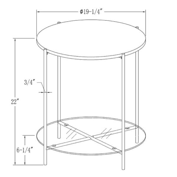 Silver Orchid Howell 20 Inch Round End Side Table Silver Orchid Howell 20 Inch Round End Side Table