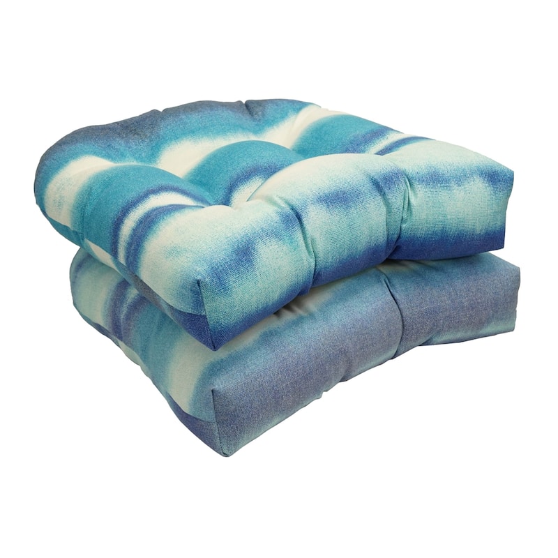 Solarium Shades of Blue 19-inch U-shape Cushion (Set of 2)