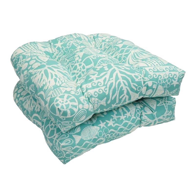 Solarium Shades of Blue 19-inch U-shape Cushion (Set of 4) - maritime sea