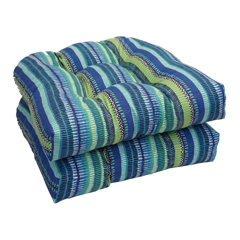 Solarium Shades of Blue 19-inch U-shape Cushion (Set of 4)