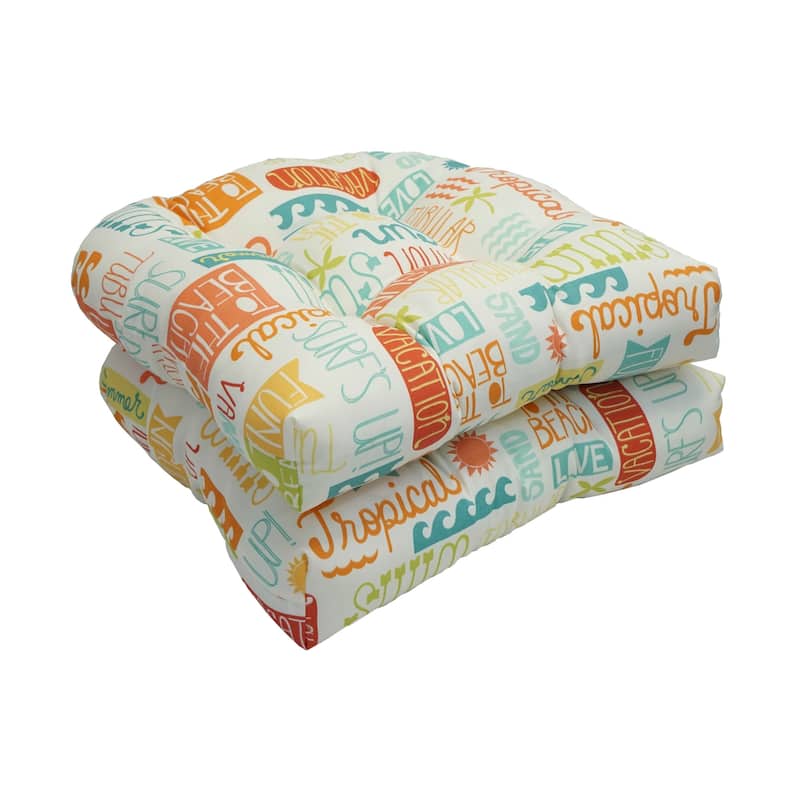 Solarium Shades of Breeze 19-inch U-shape Chair Cushion (Set of 2)