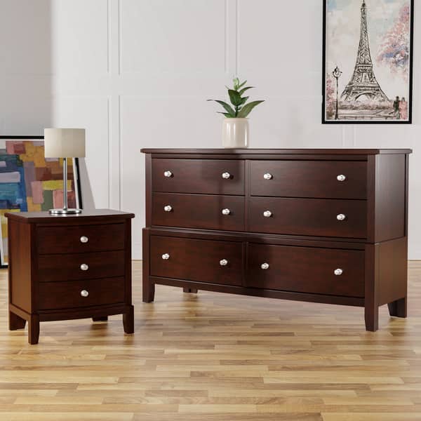 Furniture Of America Kami Cherry 2 Piece Dresser And Nightstand Set Overstock 22537163