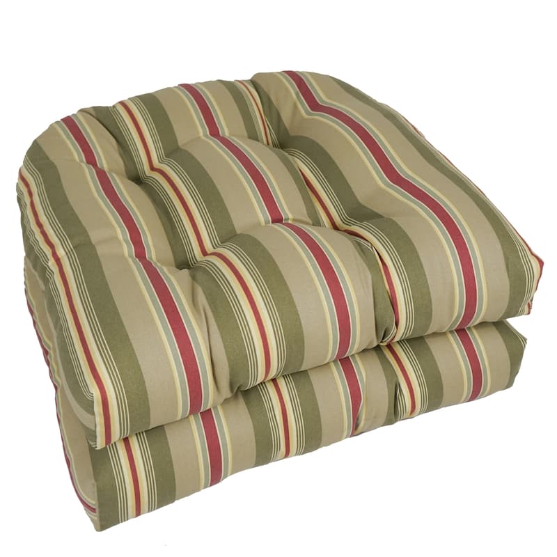 Blazing Needles 19-inch All-Weather U-Shape Chair Cushion (Set of 2)
