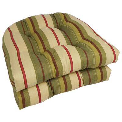 Blazing Needles 19-inch All-Weather U-Shape Chair Cushion (Set of 2)