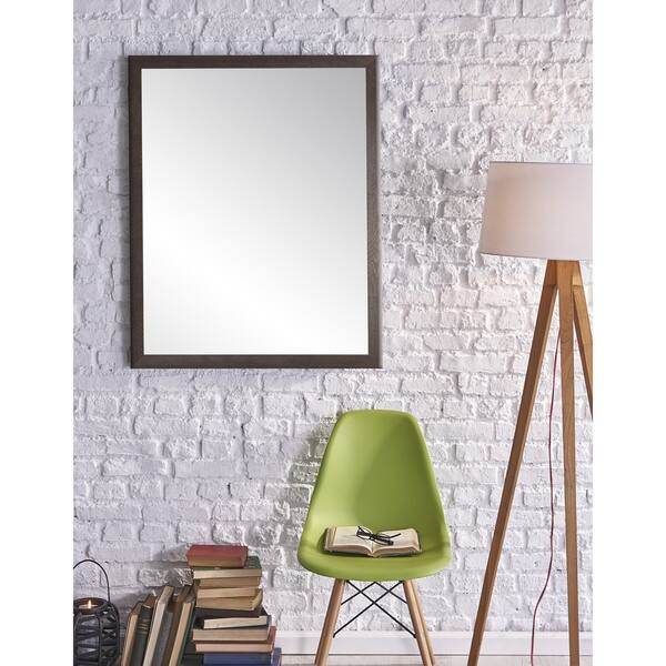 Textured Expresso Farmhouse Wall Mirror Brown Overstock 22537724