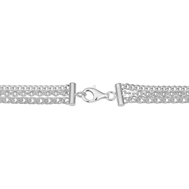 Fremada Italian Sterling Silver Curb Chain Rolo Chain Double Link Chain Layered Necklace (20 inches)