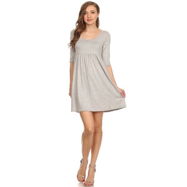 Women's Solid Knit Baby Doll Style Dress Overstock 22538268